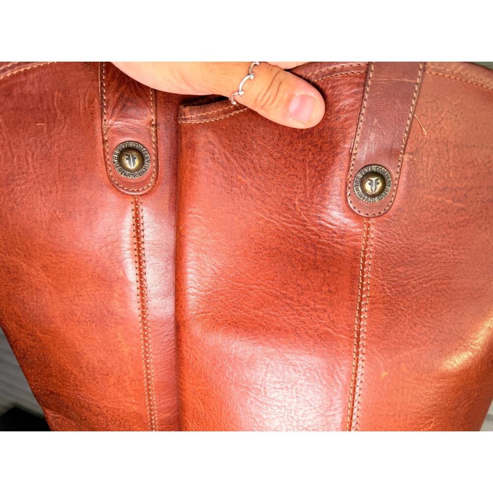 Frye Mellissa Tall Boots Women’s 8.5B Cognac Brown Leather Pull On Riding Boots - Picture 2 of 11